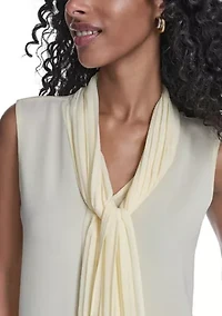 Women's Sleeveless Tie Neck Blouse