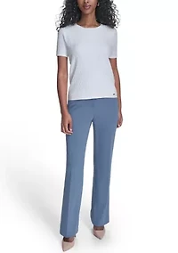 Women's Short Sleeve Textured Sweater