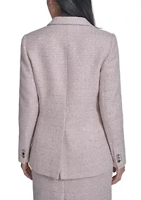 Women's Notch Collar Tweed Blazer