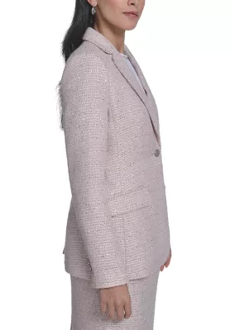 Women's Notch Collar Tweed Blazer