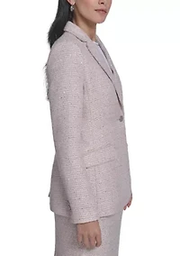 Women's Notch Collar Tweed Blazer