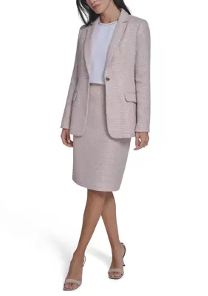Women's Notch Collar Tweed Blazer