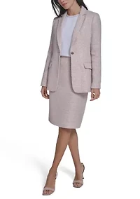 Women's Notch Collar Tweed Blazer