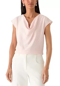 Women's Cap Sleeve Cowl Neck Blouse