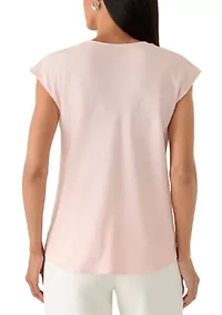 Women's Cap Sleeve Cowl Neck Blouse