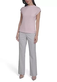 Women's Cap Sleeve Textured Knit Top