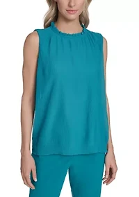 Women's Sleeveless Shirred Top