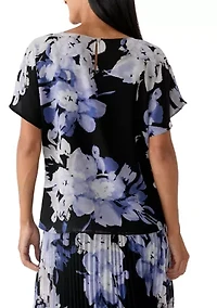 Women's Short Sleeve Floral Blouse