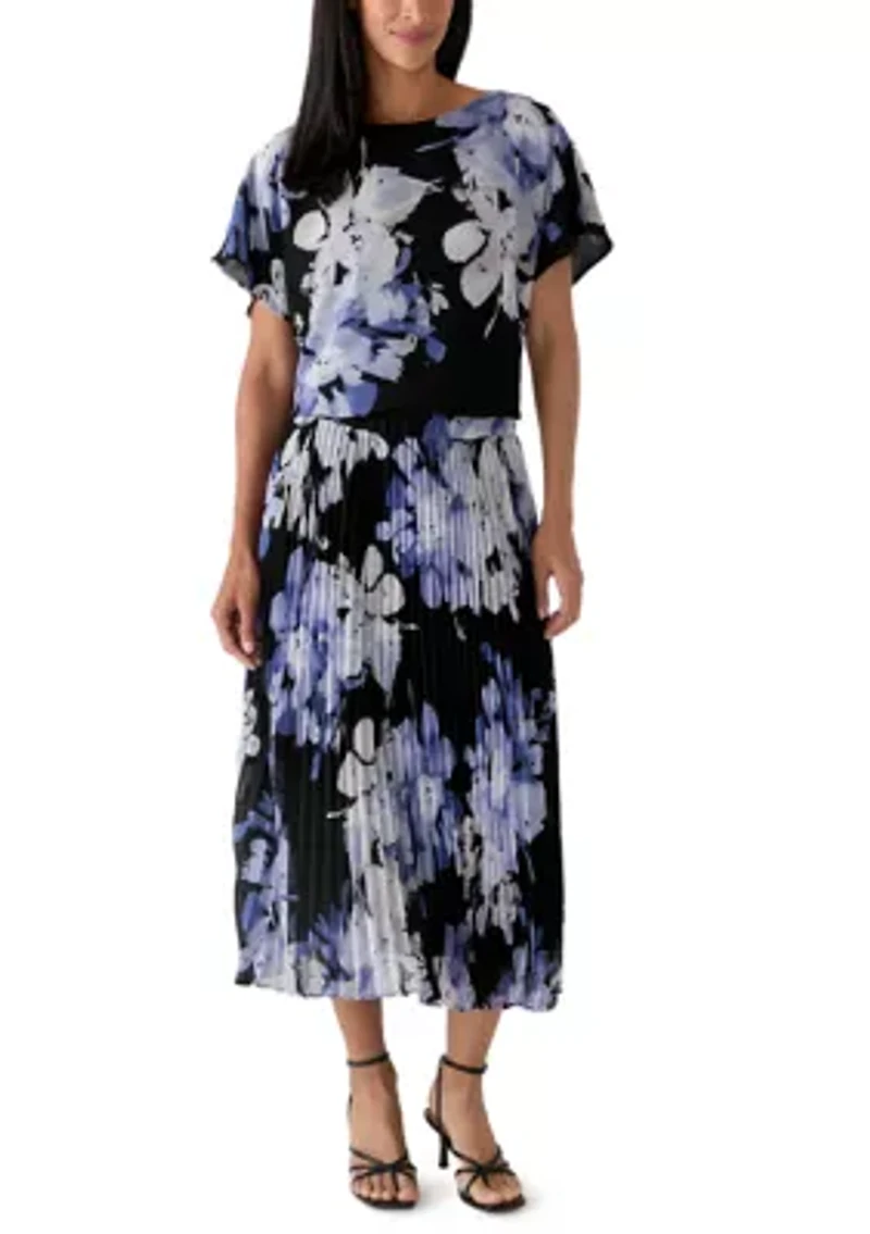 Women's Short Sleeve Floral Blouse