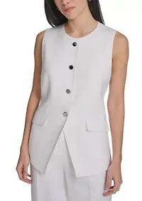 Women's Sleeveless Button Vest