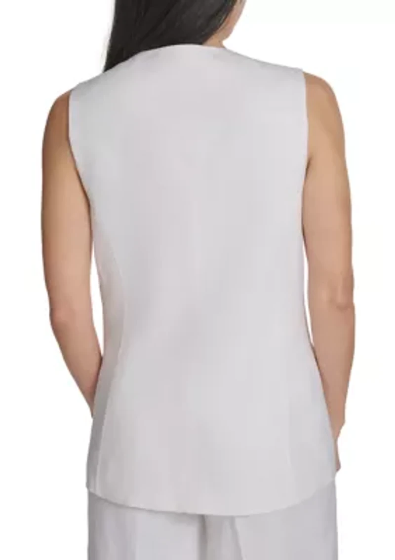 Women's Sleeveless Button Vest