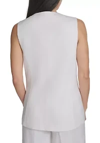 Women's Sleeveless Button Vest