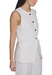 Women's Sleeveless Button Vest