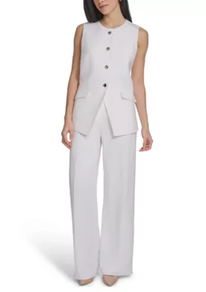 Women's Sleeveless Button Vest