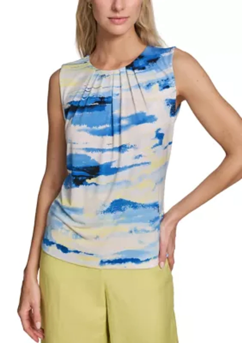 Women's Sleeveless Printed Blouse