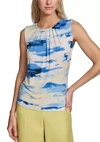 Women's Sleeveless Printed Blouse