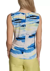 Women's Sleeveless Printed Blouse