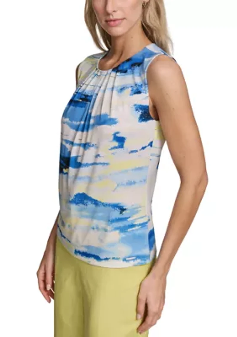 Women's Sleeveless Printed Blouse