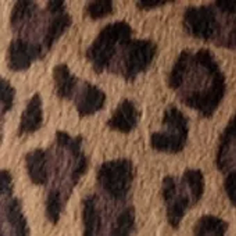 Women's Spotted Leopard Print Faux Fur Coat