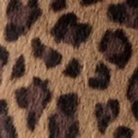 Women's Spotted Leopard Print Faux Fur Coat