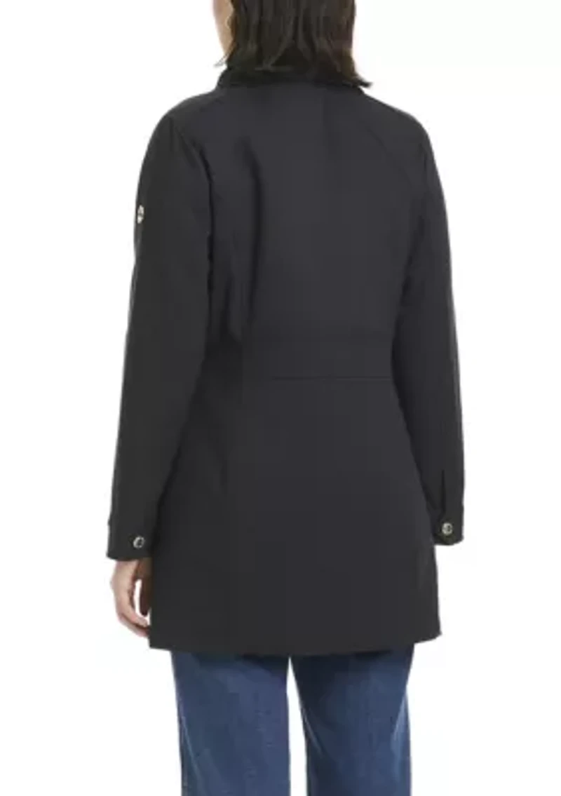 Women's Zip Up Anorak Raincoat with Pockets