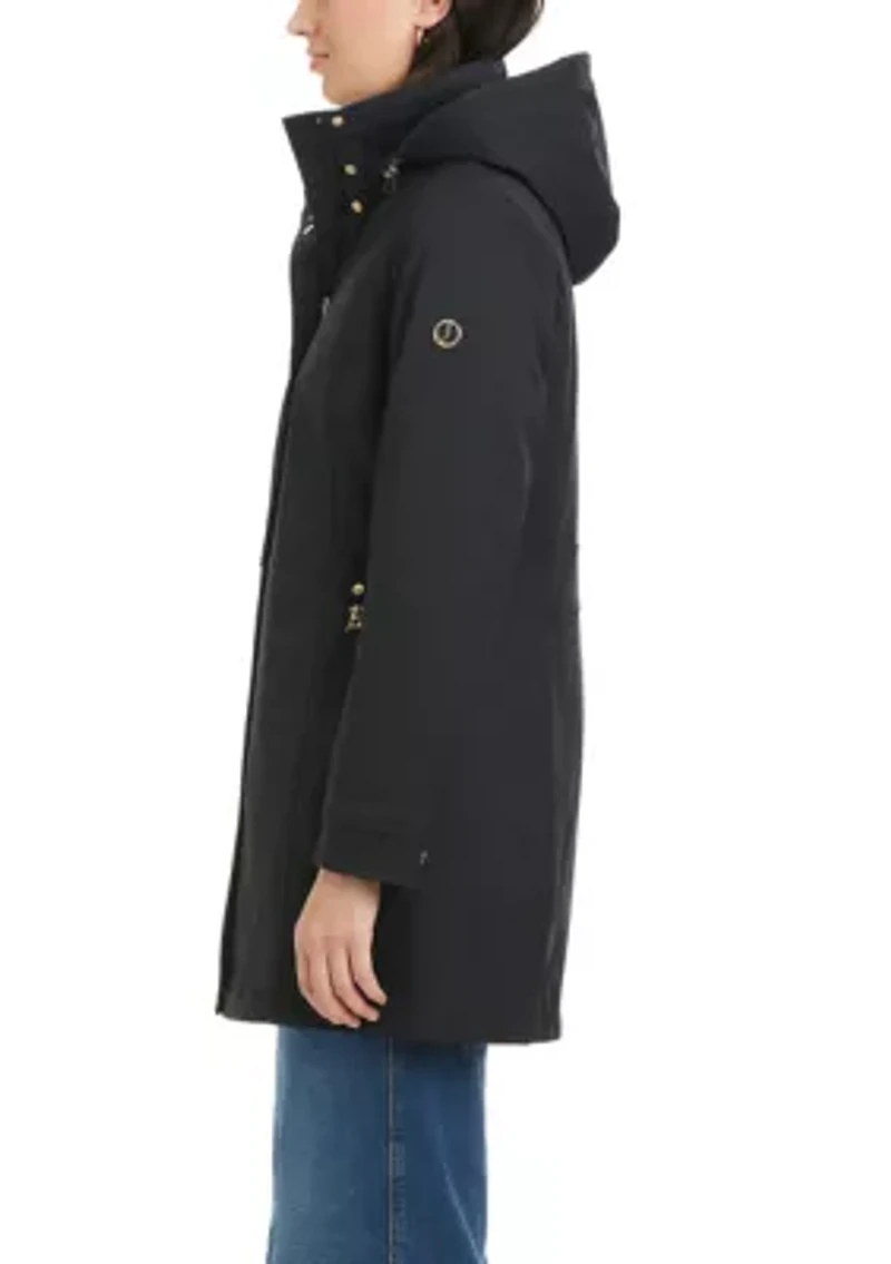 Women's Zip Up Anorak Raincoat with Pockets