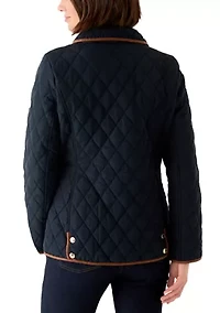 Women's Quilted Barn Jacket with Trim