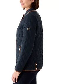 Women's Quilted Barn Jacket with Trim