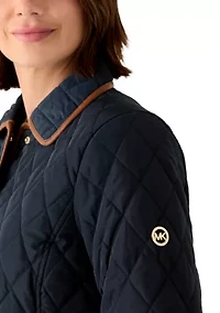 Women's Quilted Barn Jacket with Trim
