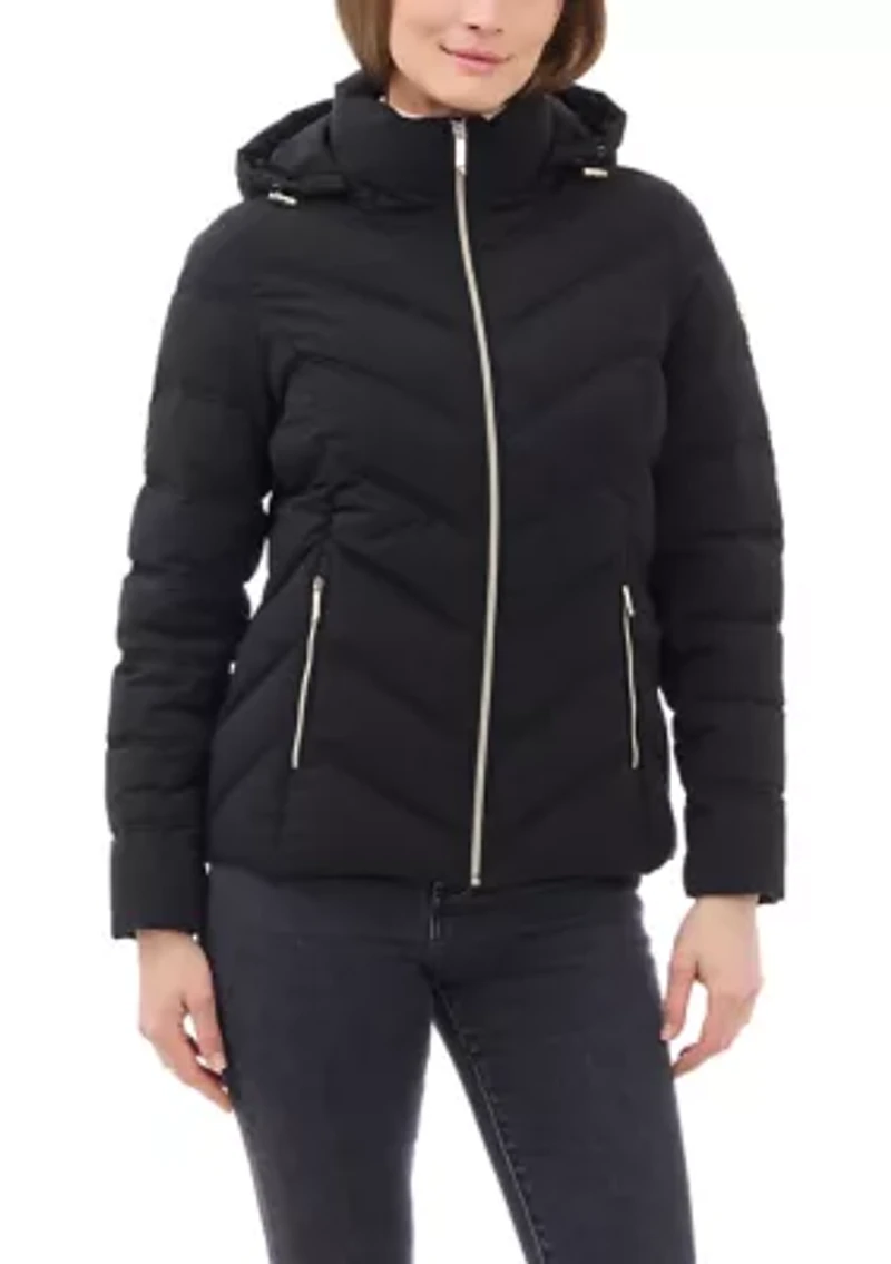 Women's Short Packable Zip-Up Puffer Coat
