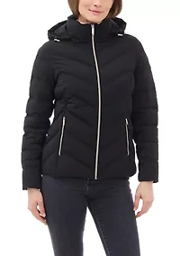 Women's Short Packable Zip-Up Puffer Coat