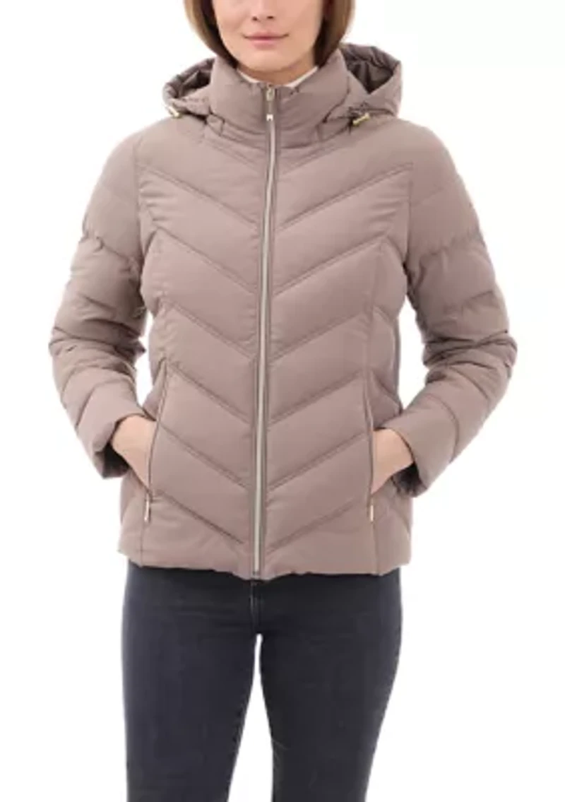 Women's Short Packable Zip-Up Puffer Coat
