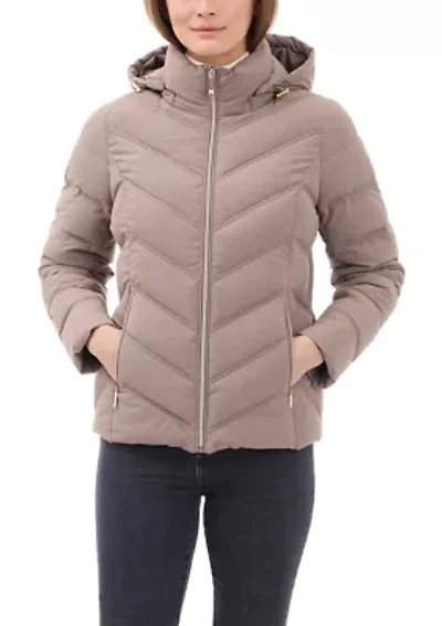 Women's Short Packable Zip-Up Puffer Coat