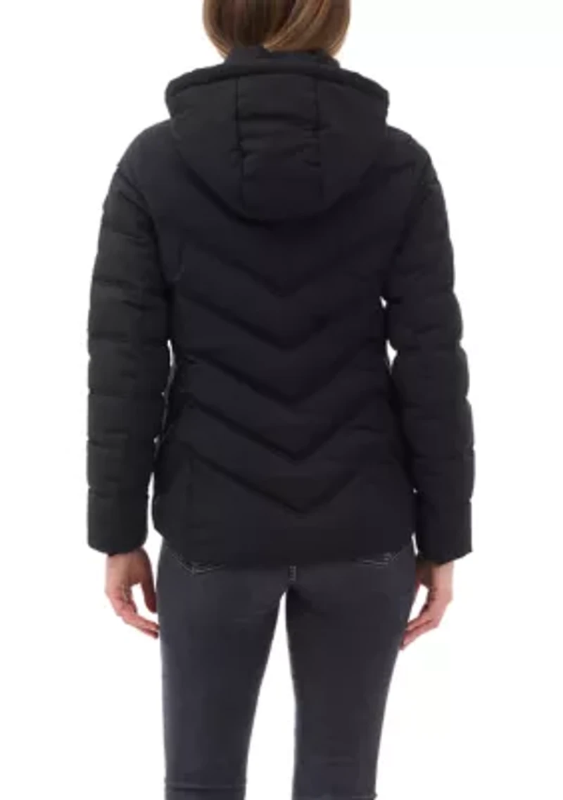 Women's Short Packable Zip-Up Puffer Coat