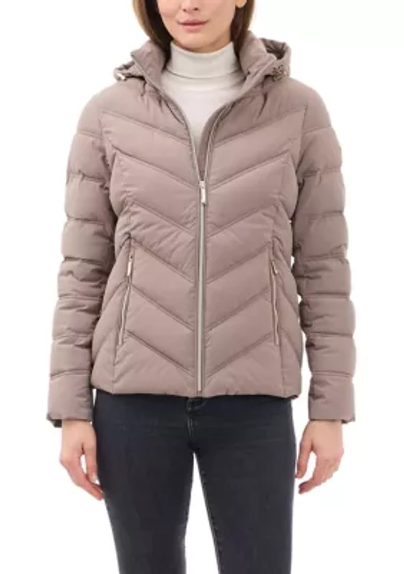 Women's Short Packable Zip-Up Puffer Coat