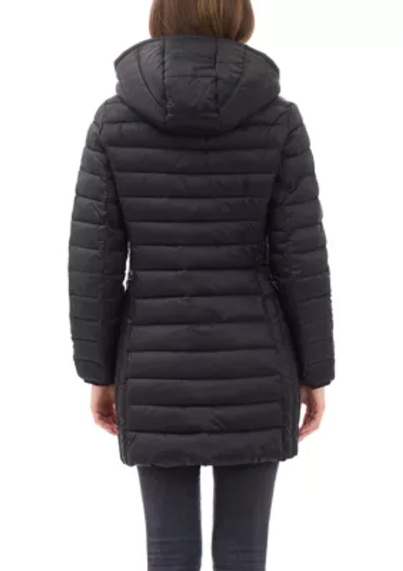 Women’s Packable 3/4 Zip-up Puffer With Hood