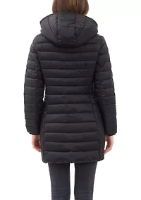 Women’s Packable 3/4 Zip-up Puffer With Hood