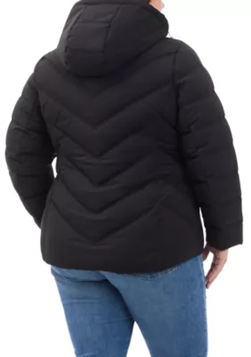 Plus Short Packable Zip-Up Puffer Coat