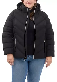 Plus Short Packable Zip-Up Puffer Coat