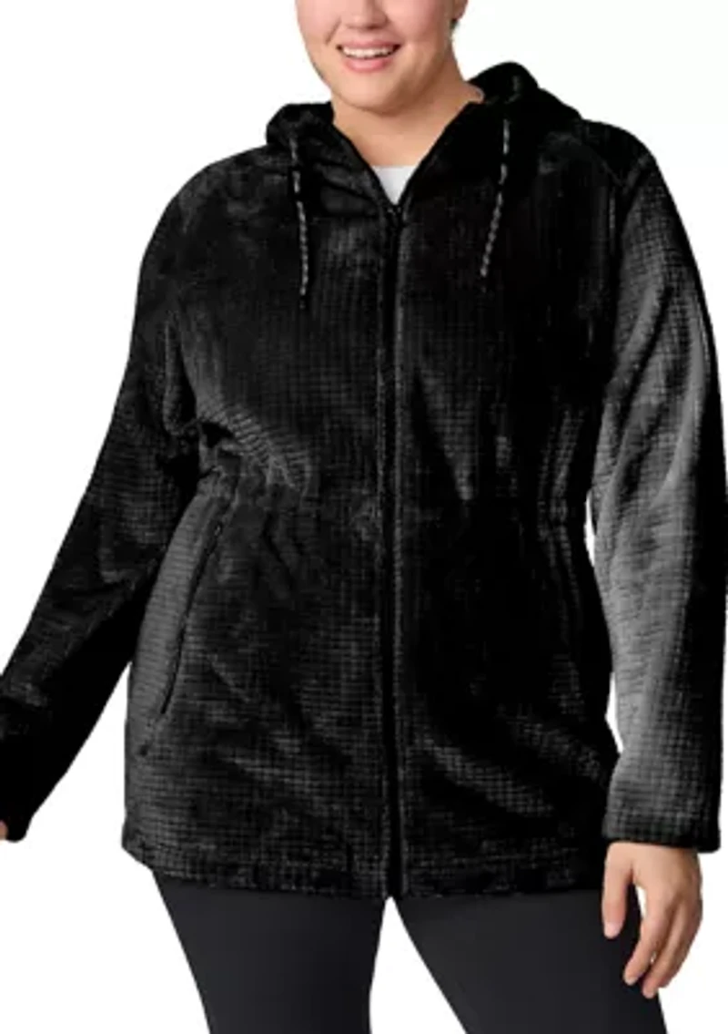 Plus Grid Butter Pile Anorak Jacket