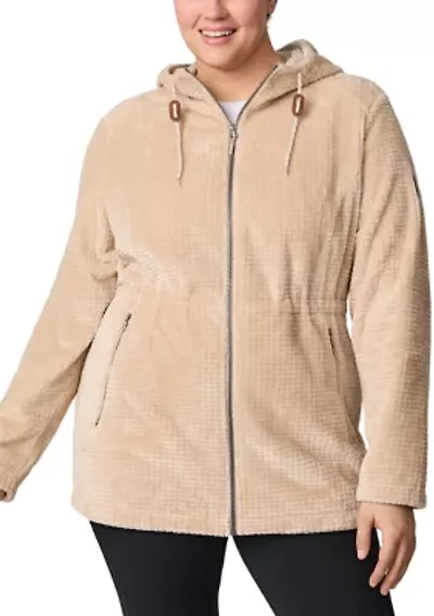 Plus Grid Butter Pile Anorak Jacket