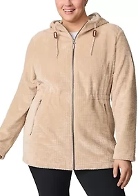 Plus Grid Butter Pile Anorak Jacket