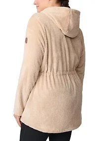 Plus Grid Butter Pile Anorak Jacket