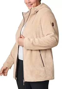 Plus Grid Butter Pile Anorak Jacket