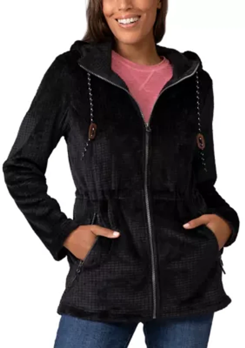 Women's Grid Butter Pile Anorak Jacket