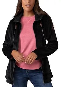 Women's Grid Butter Pile Anorak Jacket