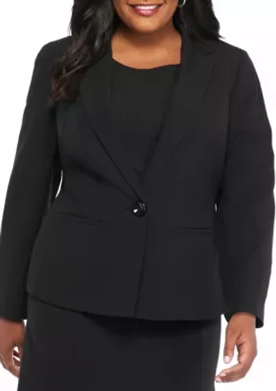 Plus Stretch Crepe One Button Jacket