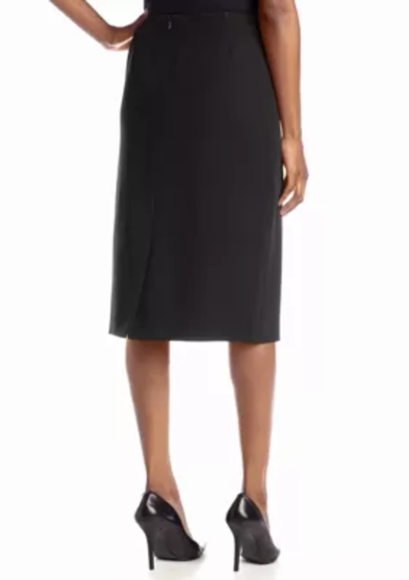 Womens's Stretch Crepe Column Skirt