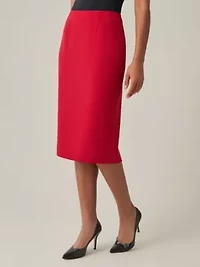Petite Stretch Crepe Skimmer Skirt