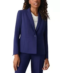 Women's Stretch Crepe One Button Panel Seamed Jacket